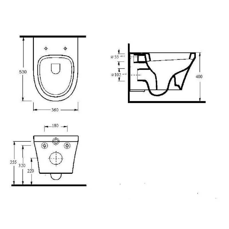 Hudson Reed Luna Wall Hung Toilet & Soft Close Seat