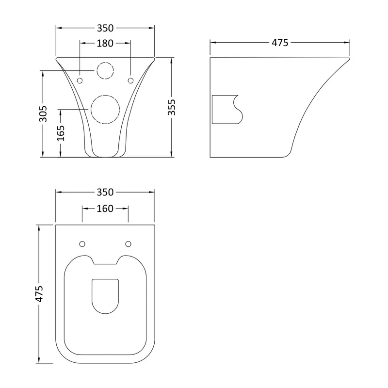 Hudson Reed Grace Rimless Wall Hung Toilet & Soft Close Seat