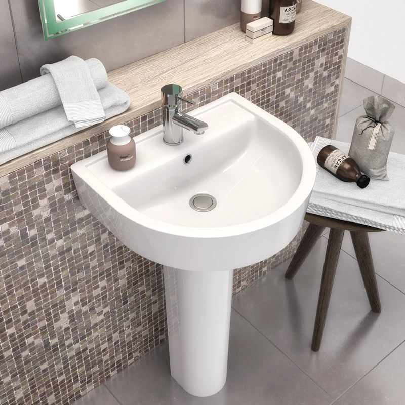Hudson Reed Luna 420mm Basin & Full Pedestal