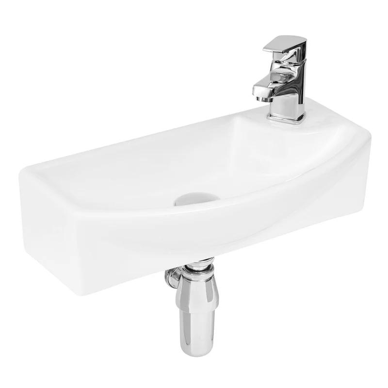 Hudson Reed Wall Hung Left Hand Vessel Basin - 450 x 220mm