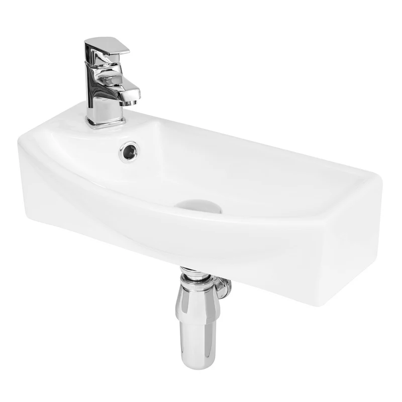 Hudson Reed Wall Hung Right Hand Vessel Basin - 450 x 220mm