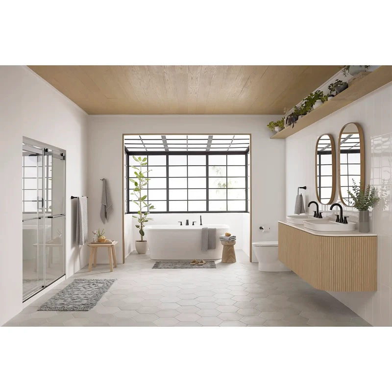 Aspirations - baignoire autoportante 68 x 34 pouces avec drain et trop-plein blancs