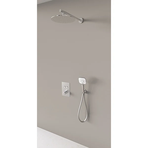 Kit colonne de douche encastrable thermostatique chromée