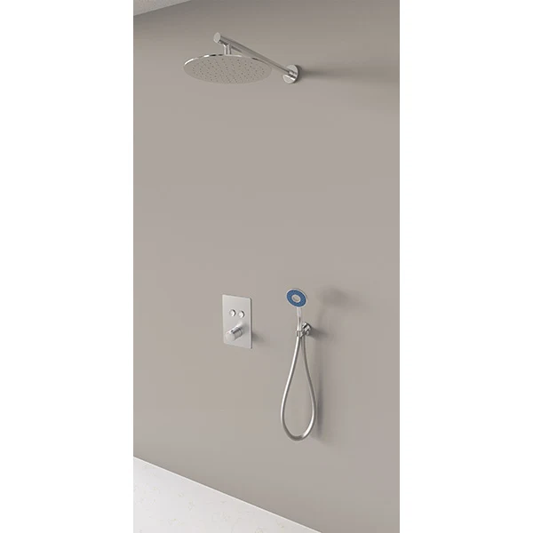 Kit colonne de douche encastrable thermostatique chromée