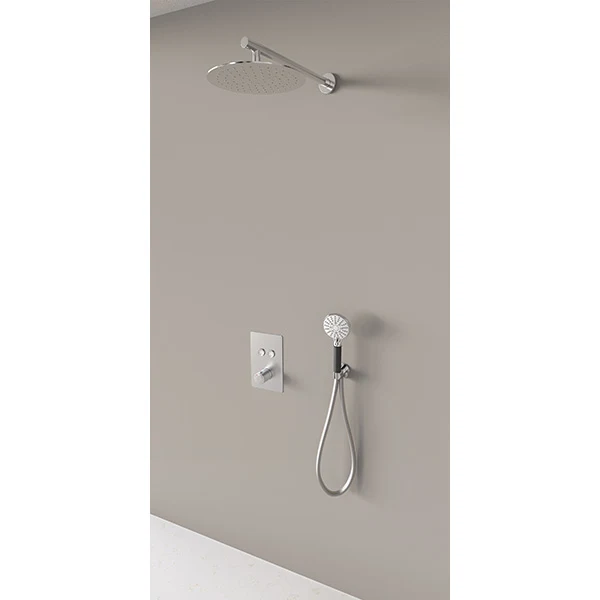 Kit colonne de douche encastrable thermostatique chromée