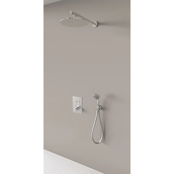 Kit colonne de douche encastrable thermostatique chromée