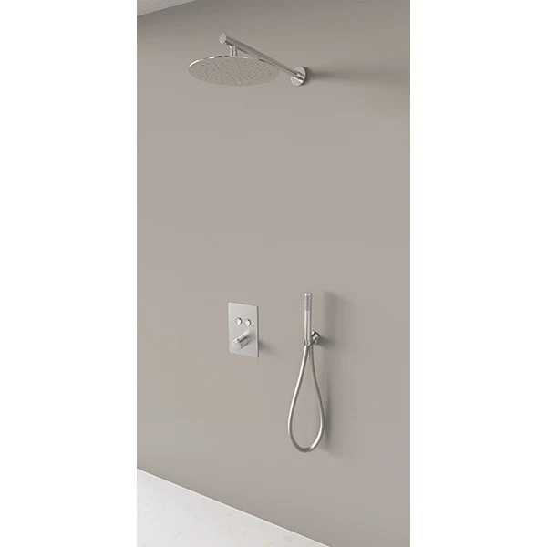Kit colonne de douche encastrable thermostatique chromée