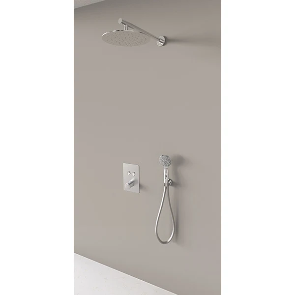Kit colonne de douche encastrable thermostatique chromée