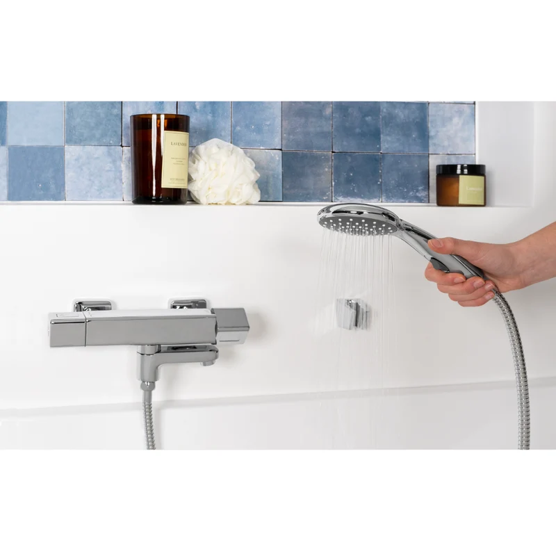 Kit colonne de douche encastrable thermostatique chromée