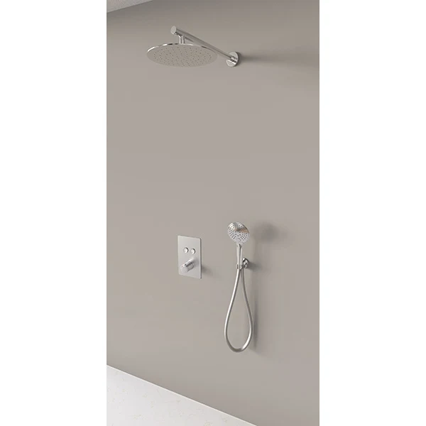 Kit colonne de douche encastrable thermostatique chromée