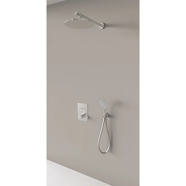 Kit colonne de douche encastrable thermostatique chromée