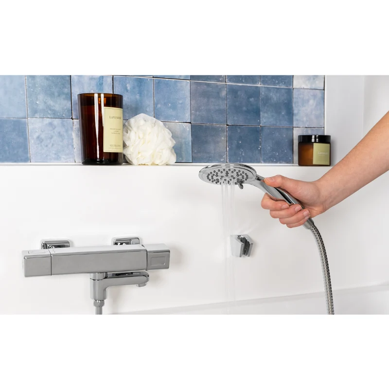 Kit colonne de douche encastrable thermostatique chromée