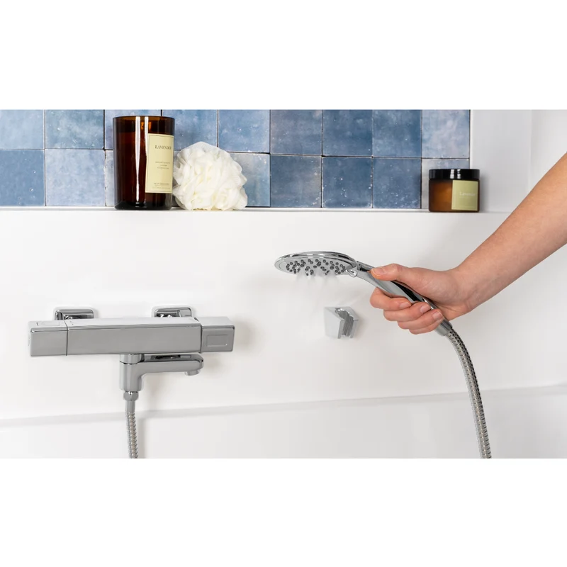 Kit colonne de douche encastrable thermostatique chromée