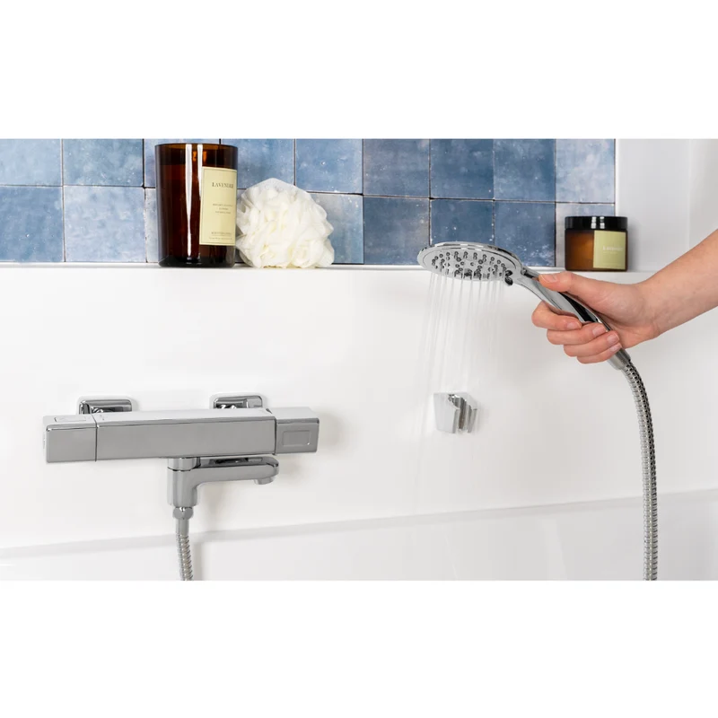 Kit colonne de douche encastrable thermostatique chromée