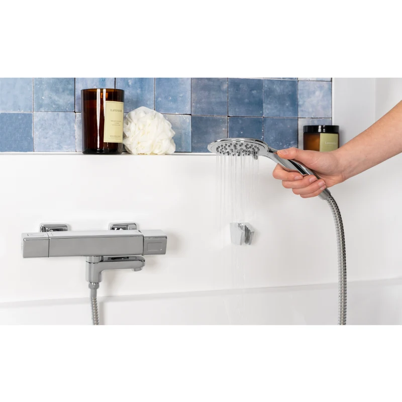 Kit colonne de douche encastrable thermostatique chromée