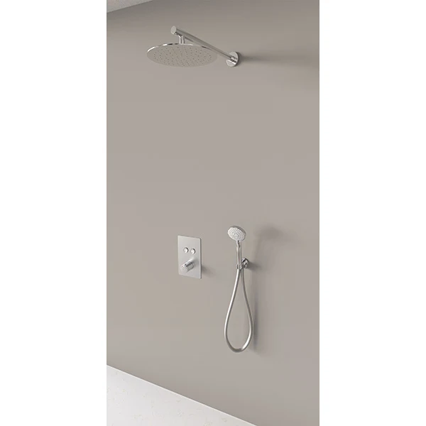 Kit colonne de douche encastrable thermostatique chromée