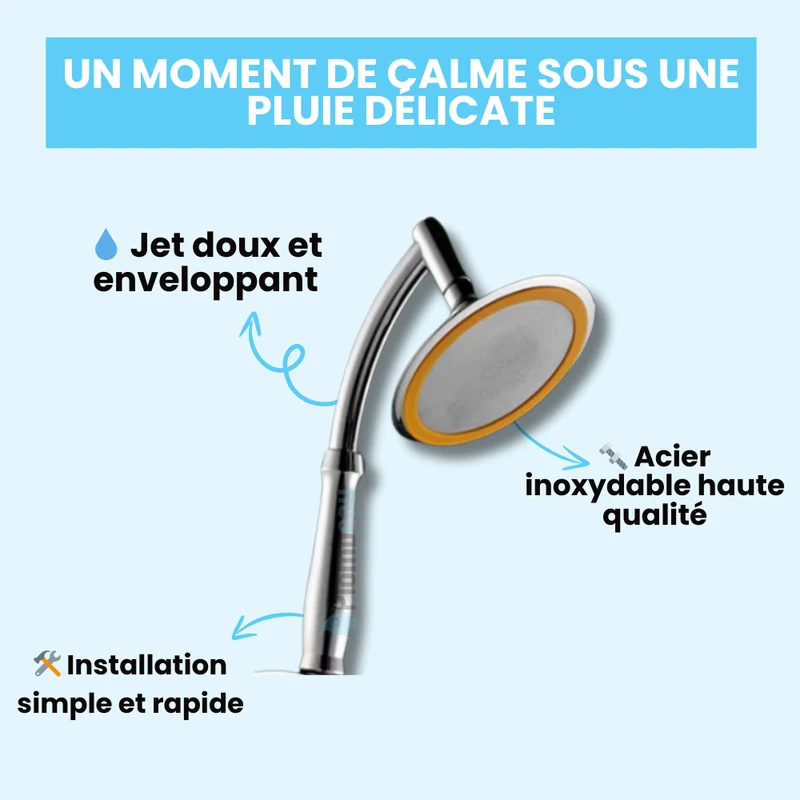 Pommeau de Douche Effet Pluie