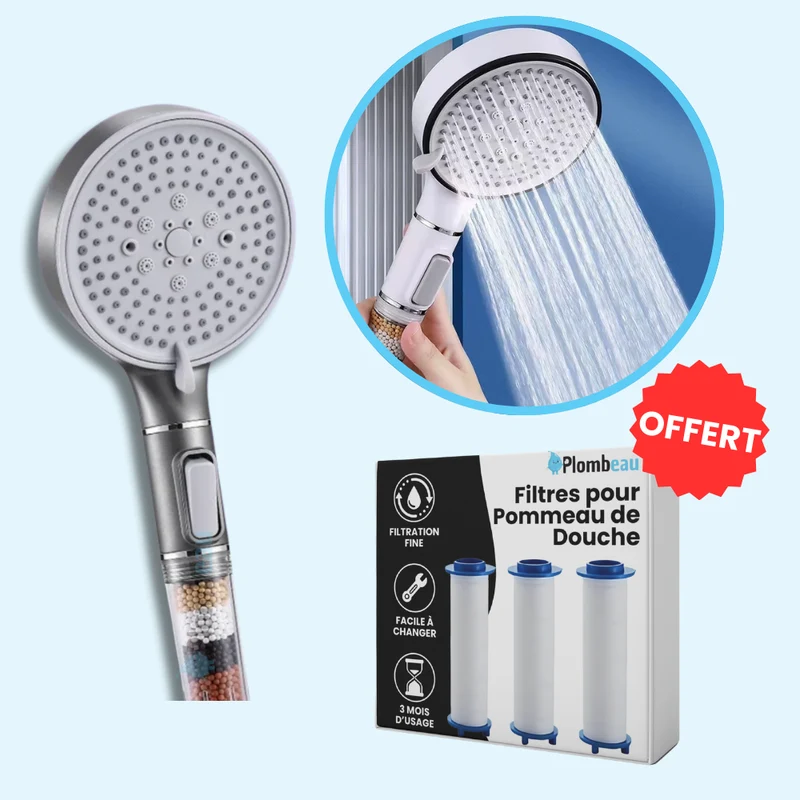 Pommeau de Douche Anti Calcaire Gris