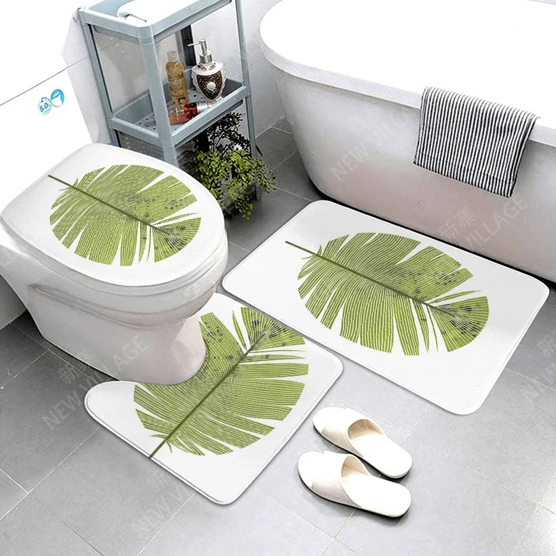 Tapis de Bain Vert Nature Feuilles