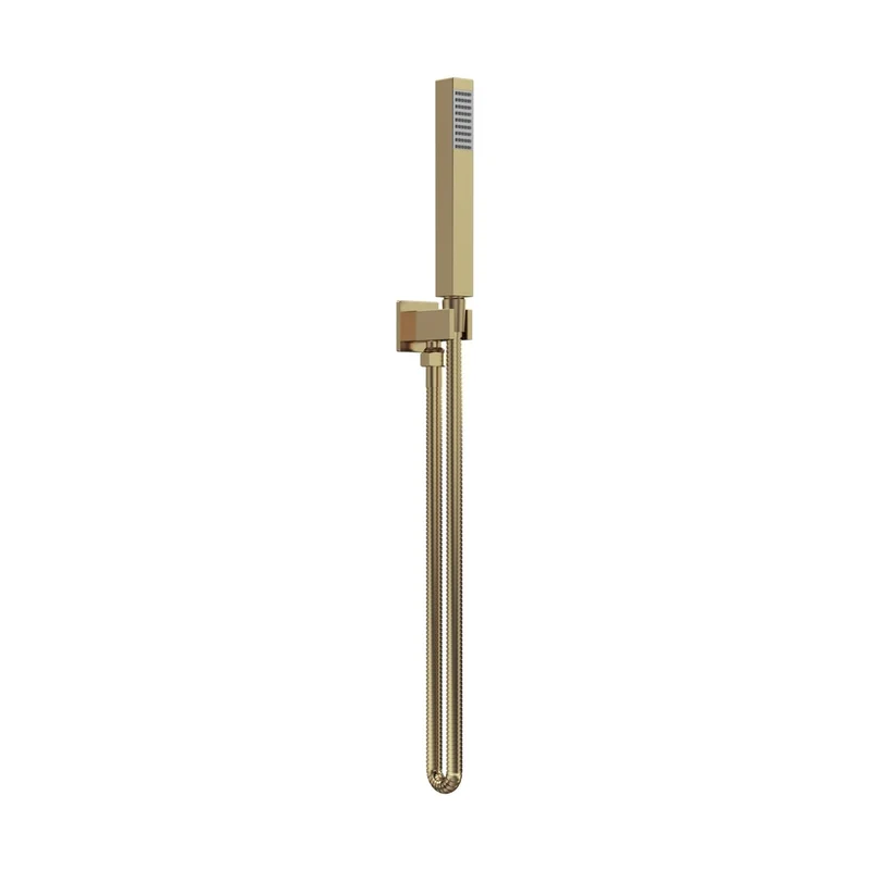 Nuie Hand Held Shower Kits Outlet Elbow, Parking Bracket, Flex And Handset Contemporary Brushed Brass Brass ABS 1265x30x55mm
