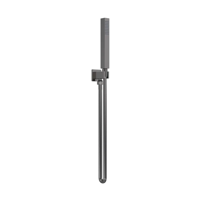 Nuie Sq Outlet Elbow C/w Parking Bkt & Kit Contemporary Brushed Pewter Brass ABS 1265x30x55mm