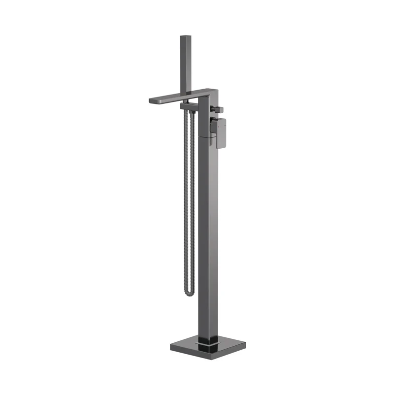 Nuie Windon Freestanding Bath Shower Mixer Contemporary Brushed Pewter Brass ABS,plastic 880x180x357mm
