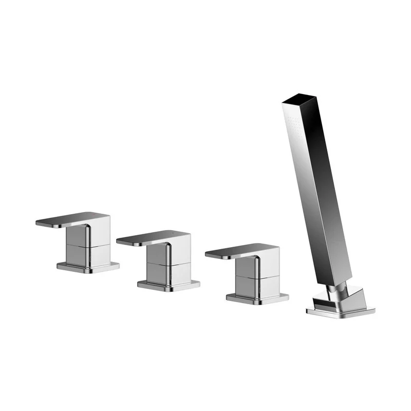 Nuie Windon Deck Mounted 4 Tap Hole Bath Shower Mixer No Spout Contemporary Chrome Brass,brass ABS 54x435x90mm