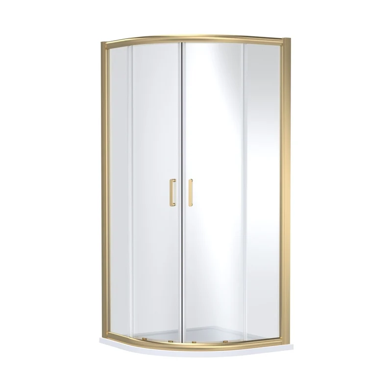 Nuie Lucie 900mm X 900mm Quadrant - Brushed Brass Contemporary Aluminium,glass 1900x880x880mm
