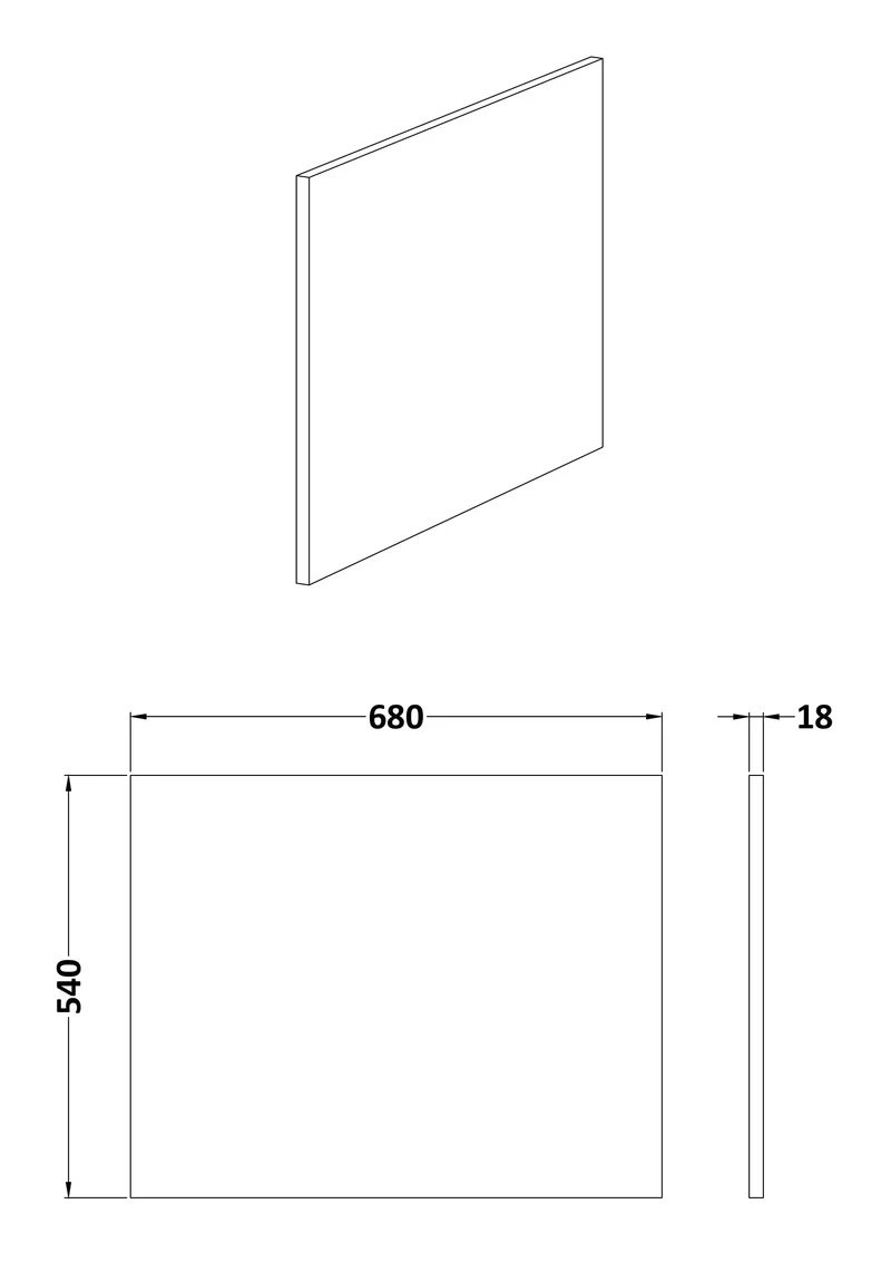 700mm Square Shower Bath End Panel - Gloss White