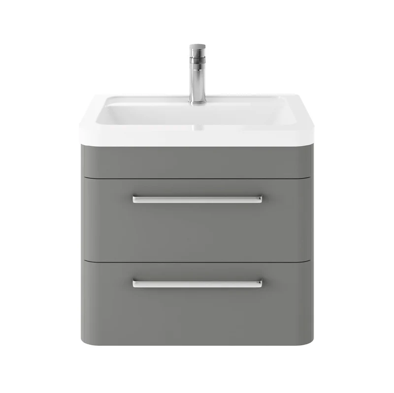 Hudson Reed Solar Wall Hung 600mm Vanity Unit With 2 Drawers & Basin