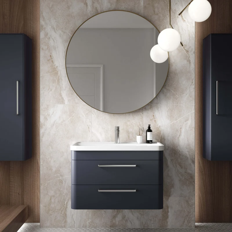 Hudson Reed Solar Wall Hung 800mm Vanity Unit With 2 Drawers & Basin