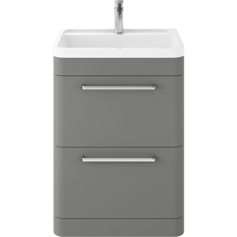 Hudson Reed Solar Floor Standing 600mm Vanity Unit With 2 Drawers & Basin
