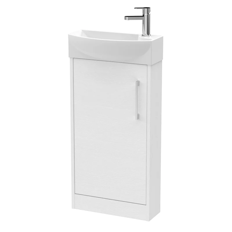 Hudson Reed Juno Compact Floor Standing 440mm Vanity Unit With Ceramic Basin
