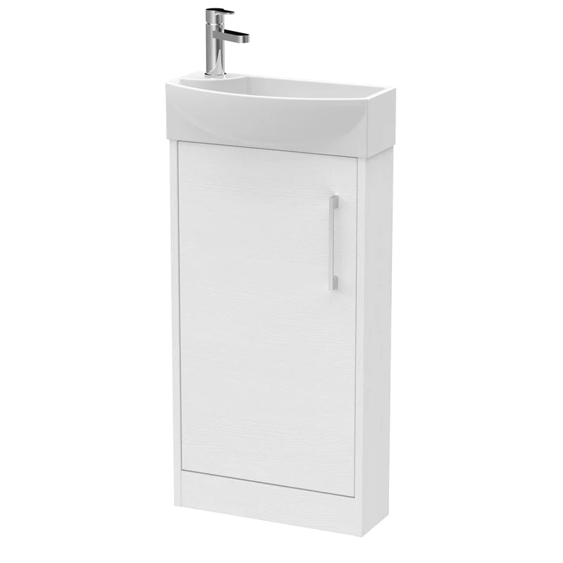 Hudson Reed Juno Compact Floor Standing 440mm Vanity Unit With Ceramic Basin