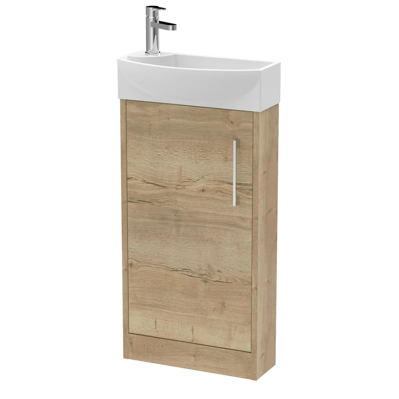 Hudson Reed Juno Compact Floor Standing 440mm Vanity Unit With Ceramic Basin