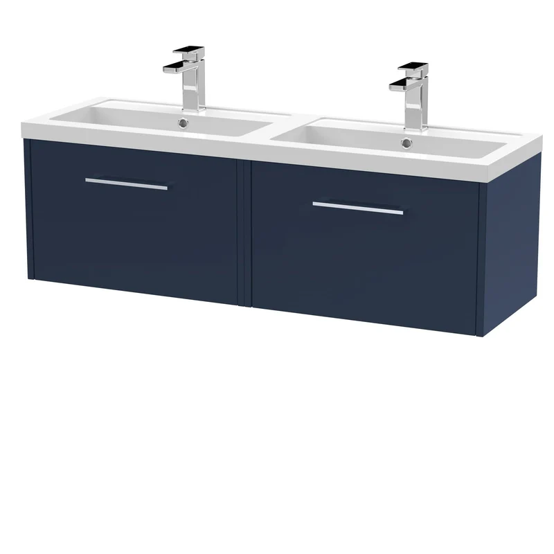 Hudson Reed Juno Wall Hung 1200mm Vanity Unit With 2 Drawers & Twin Basin