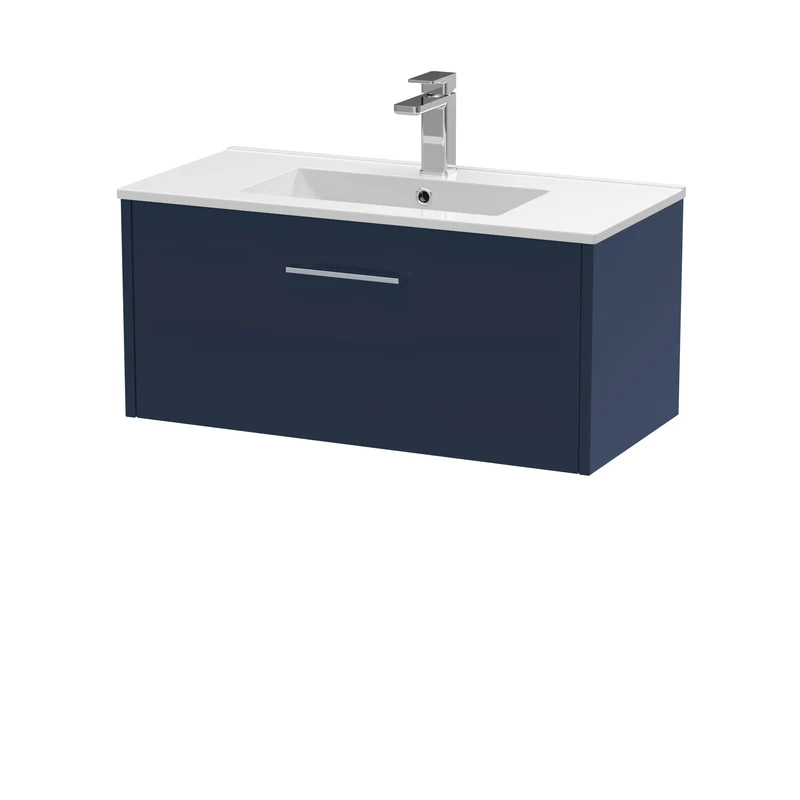 Hudson Reed Juno Wall Hung 800mm Vanity Unit With 1 Drawer & Ceramic Basin
