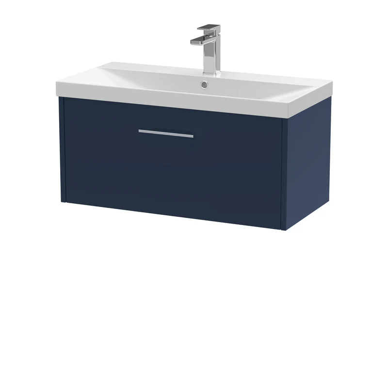 Hudson Reed Juno Wall Hung 800mm Vanity Unit With 1 Drawer & Ceramic Basin