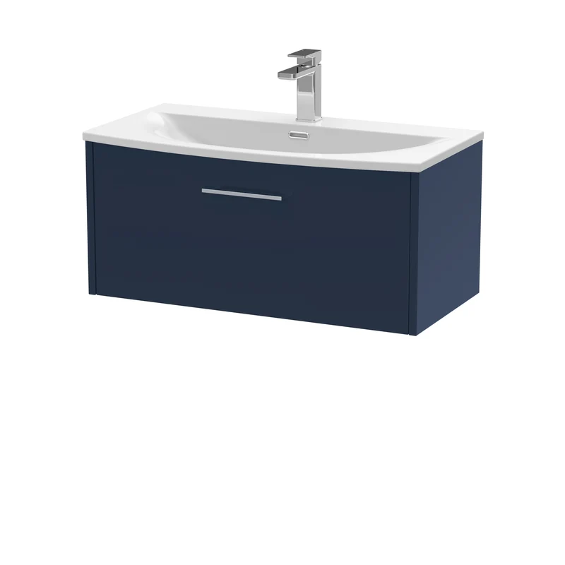 Hudson Reed Juno Wall Hung 800mm Vanity Unit With 1 Drawer & Ceramic Basin
