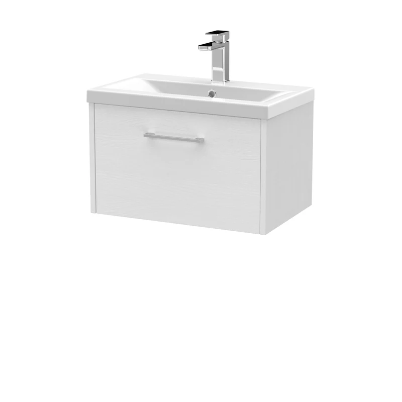 Hudson Reed Juno Wall Hung 600mm Vanity Unit With 1 Drawer & Ceramic Basin