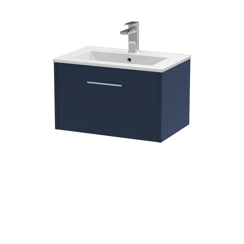 Hudson Reed Juno Wall Hung 600mm Vanity Unit With 1 Drawer & Ceramic Basin