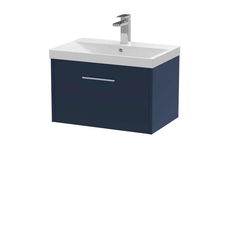 Hudson Reed Juno Wall Hung 600mm Vanity Unit With 1 Drawer & Ceramic Basin