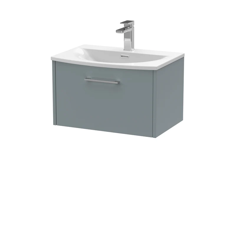 Hudson Reed Juno Wall Hung 600mm Vanity Unit With 1 Drawer & Ceramic Basin