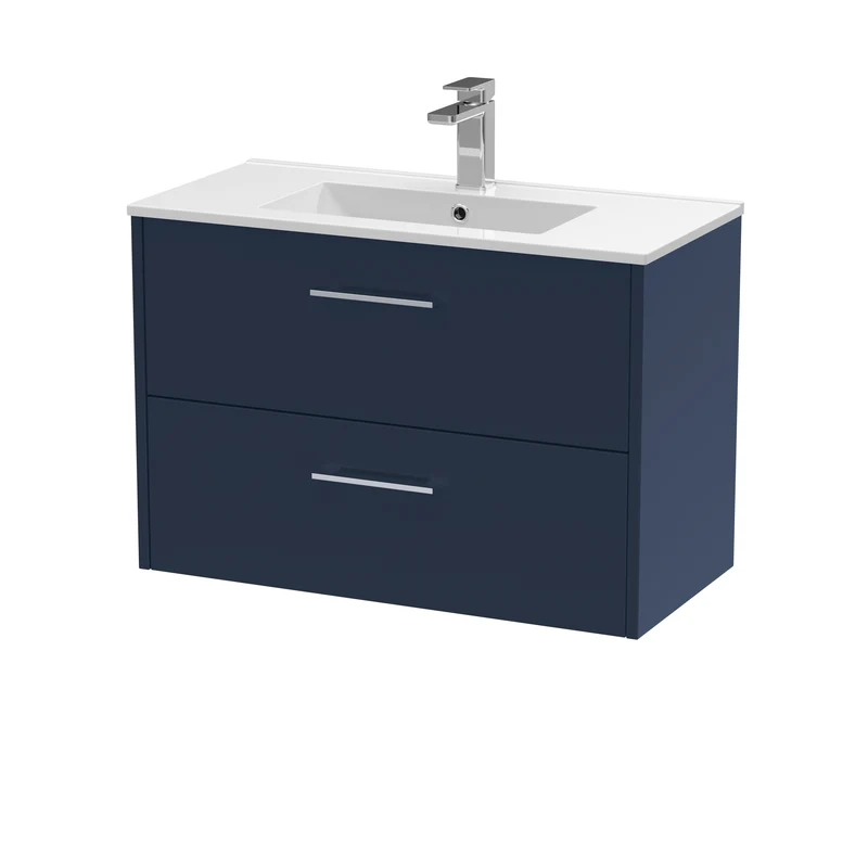 Hudson Reed Juno Wall Hung 800mm Vanity Unit With 2 Drawers & Ceramic Basin