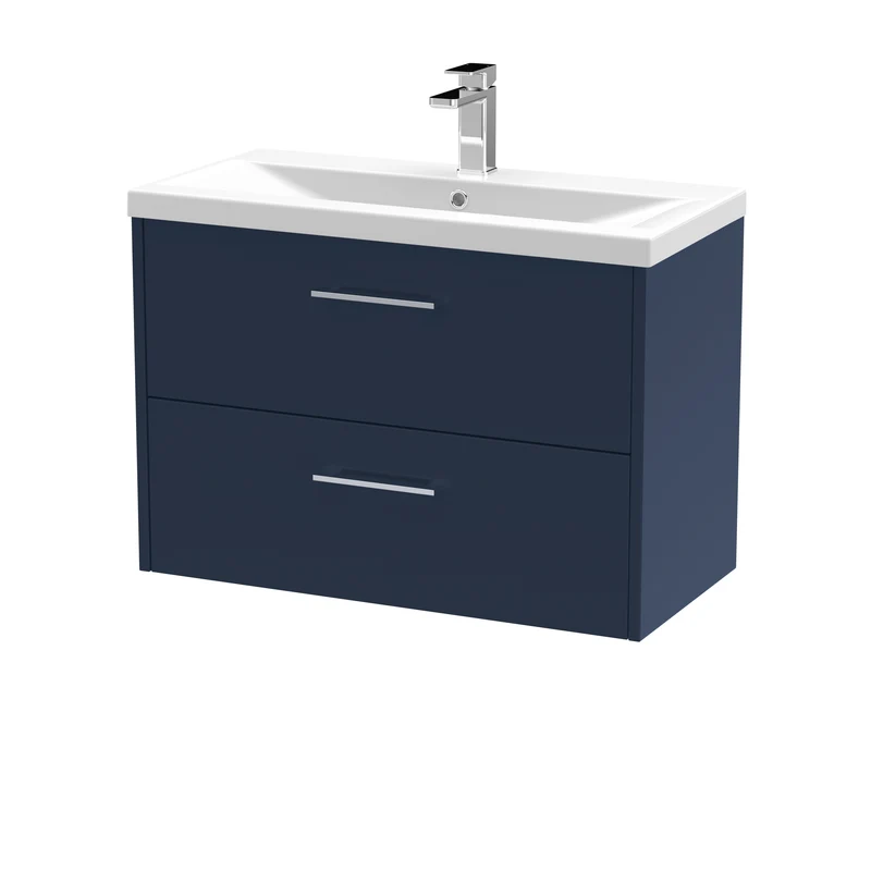 Hudson Reed Juno Wall Hung 800mm Vanity Unit With 2 Drawers & Ceramic Basin