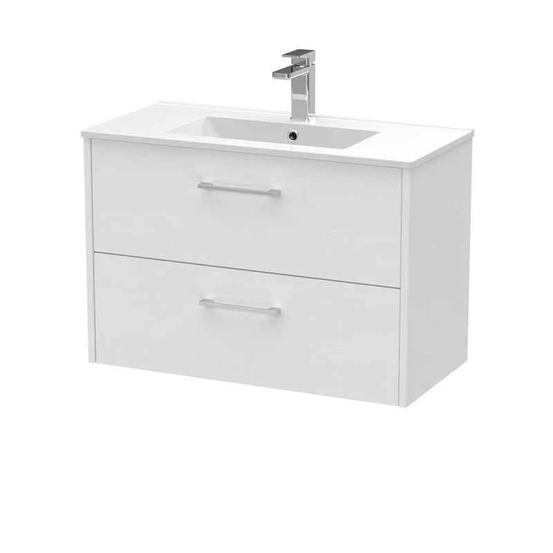 Hudson Reed Juno Wall Hung 800mm Vanity Unit With 2 Drawers & Ceramic Basin