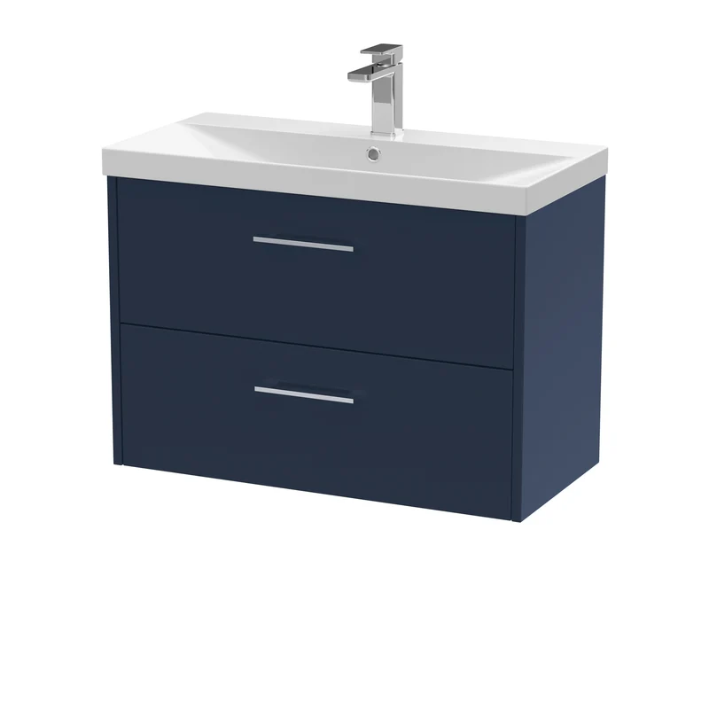 Hudson Reed Juno Wall Hung 800mm Vanity Unit With 2 Drawers & Ceramic Basin