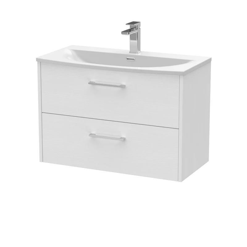 Hudson Reed Juno Wall Hung 800mm Vanity Unit With 2 Drawers & Ceramic Basin