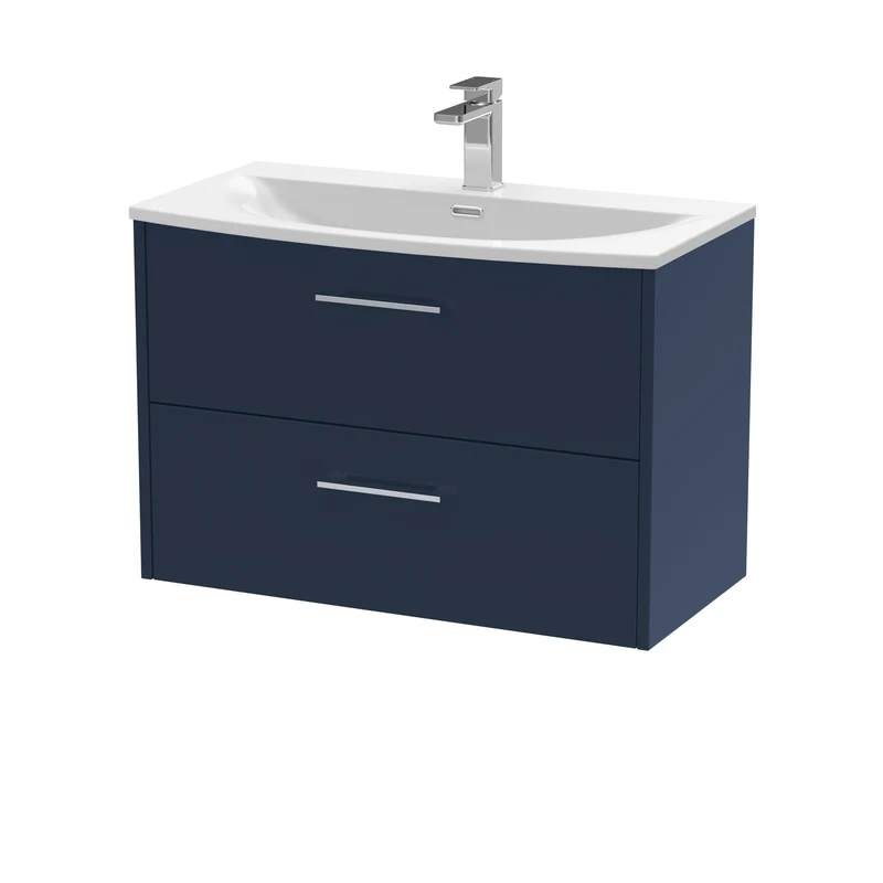 Hudson Reed Juno Wall Hung 800mm Vanity Unit With 2 Drawers & Ceramic Basin