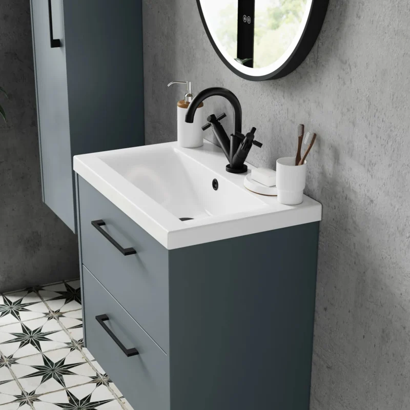 Hudson Reed Juno Wall Hung 800mm Vanity Unit With 2 Drawers & Ceramic Basin